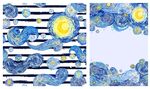 蓝白花卉图案装饰边框
