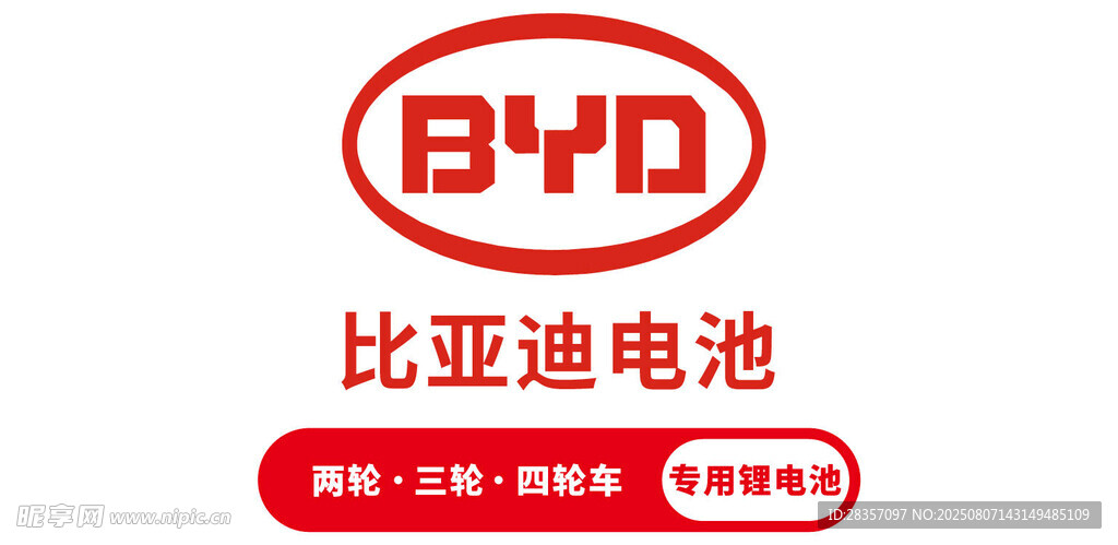 比亚迪电池标志展示