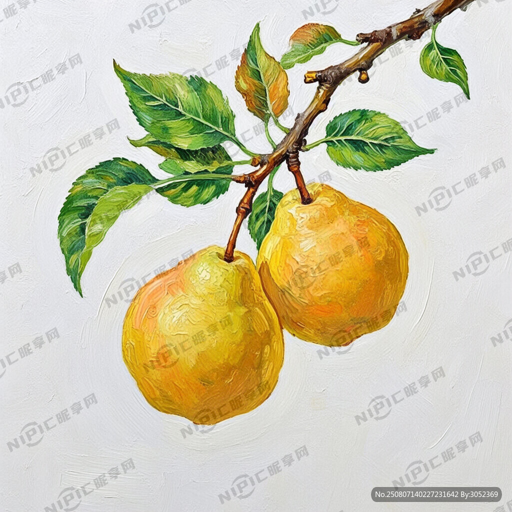 手绘  有叶子 背景白色