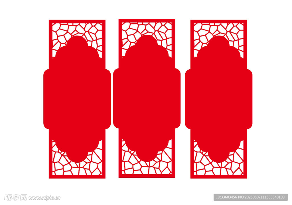 中式红色雕花装饰图案