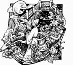 奇幻古妆男子插画场景装饰画