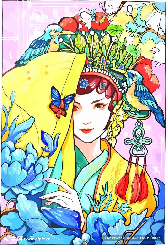 戏曲旦角美女芳华绝代展风姿