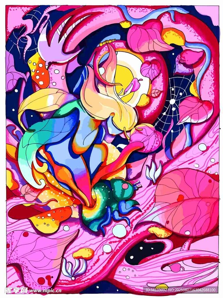 梦幻色彩抽象艺术装饰画作