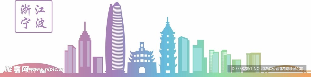 浙江宁波城市建筑剪影