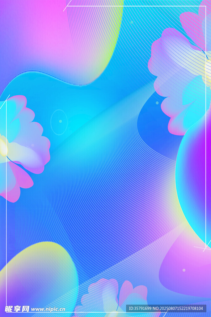 梦幻炫彩花卉背景图案