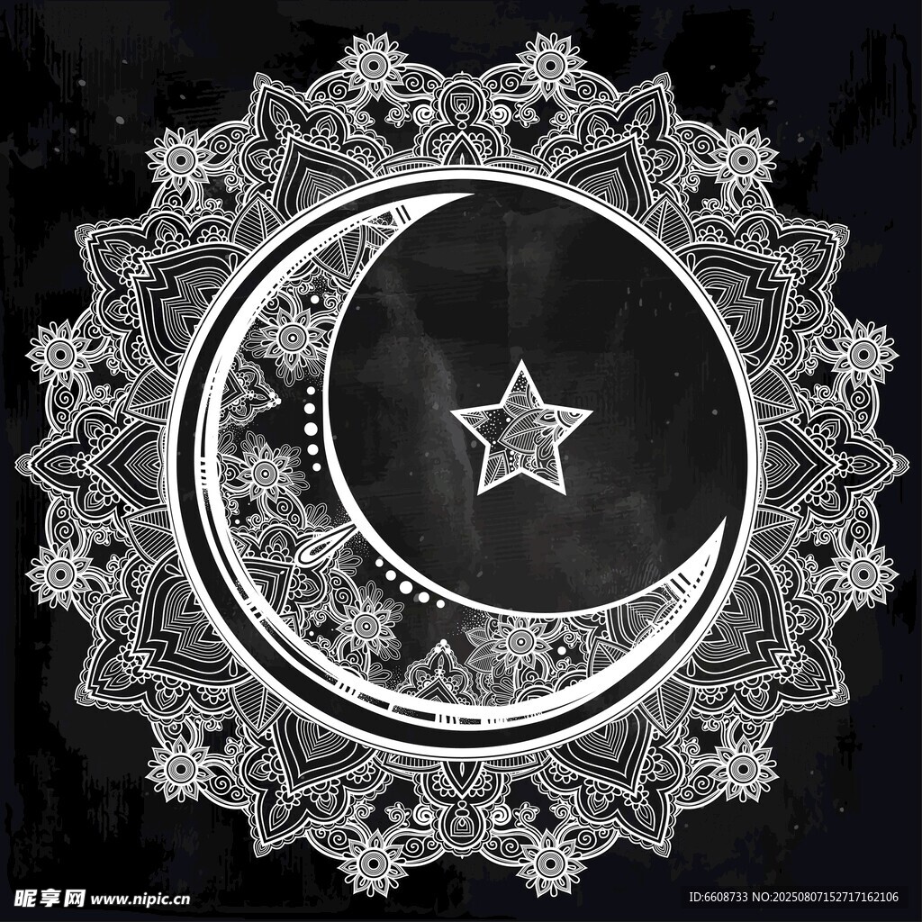 星月曼陀罗神秘花纹图案