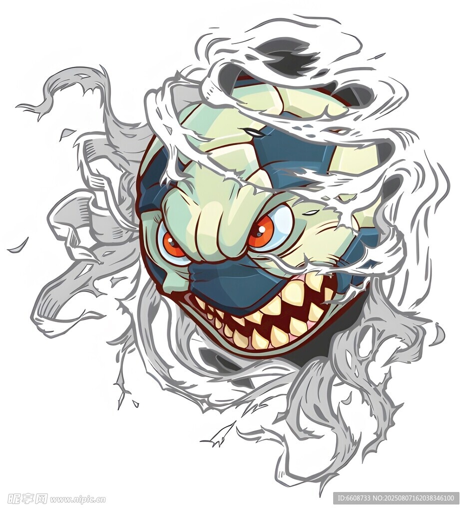 恐怖鬼脸插画