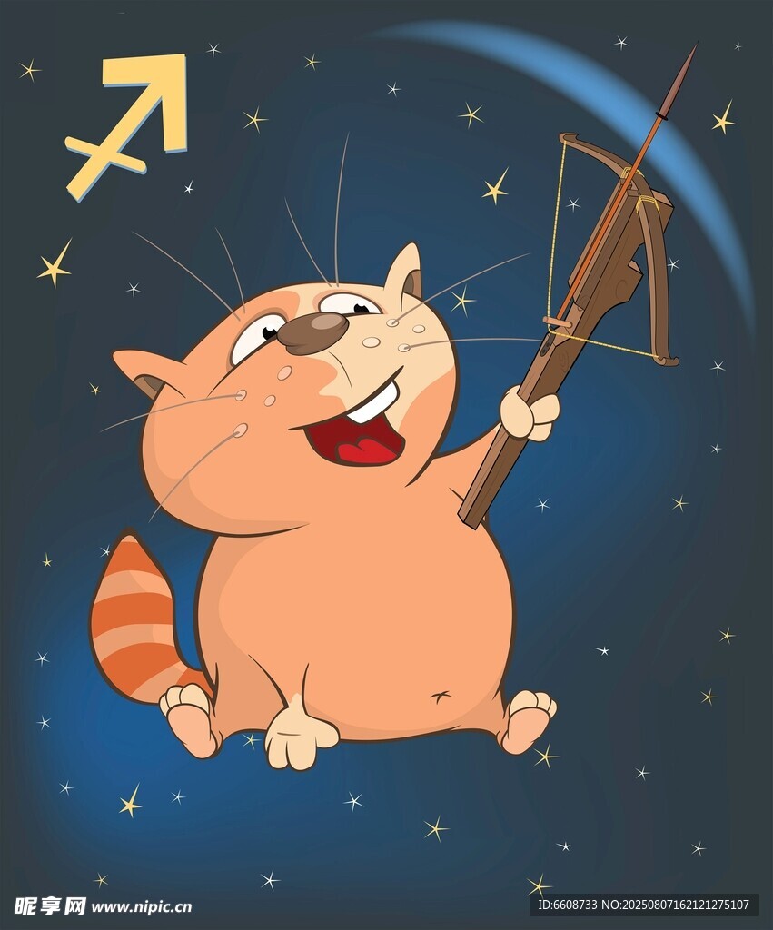 猫咪持魔杖遨游星空