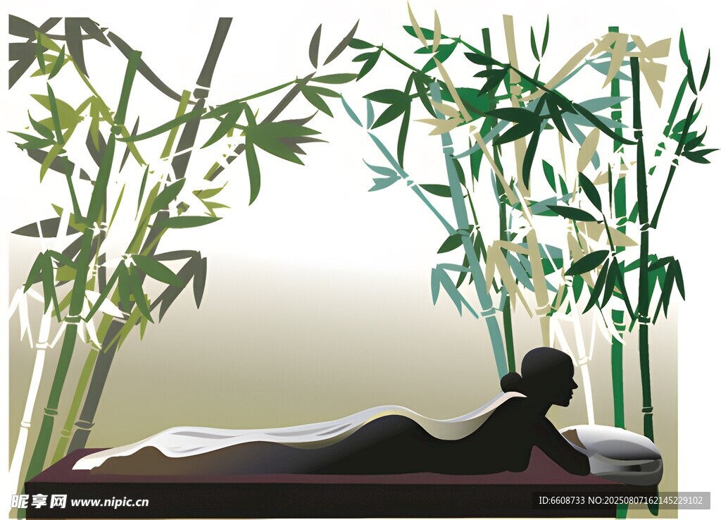 竹林下的惬意按摩时光