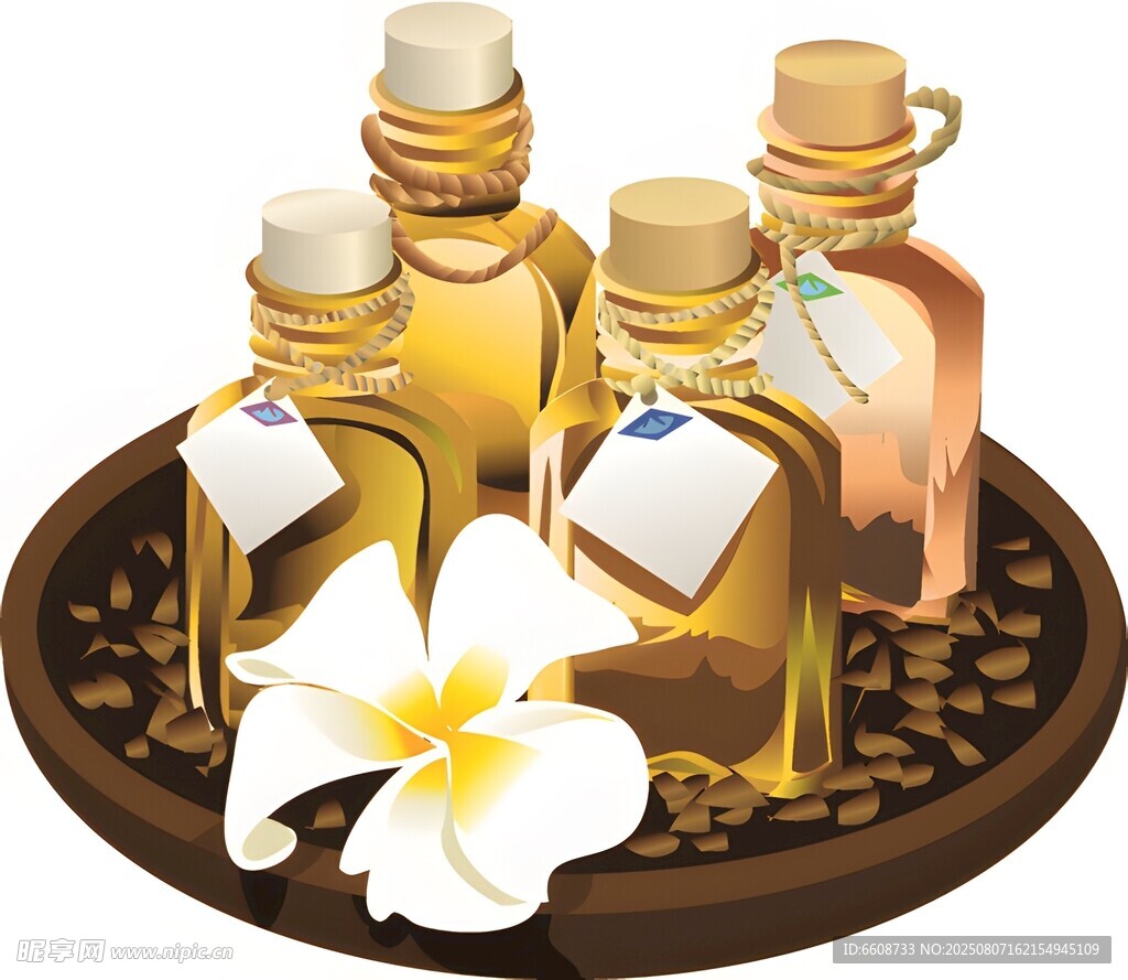 芳香精油与花朵精致组合