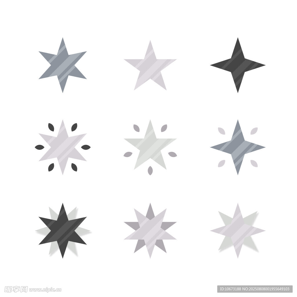 多样星形图案设计元素