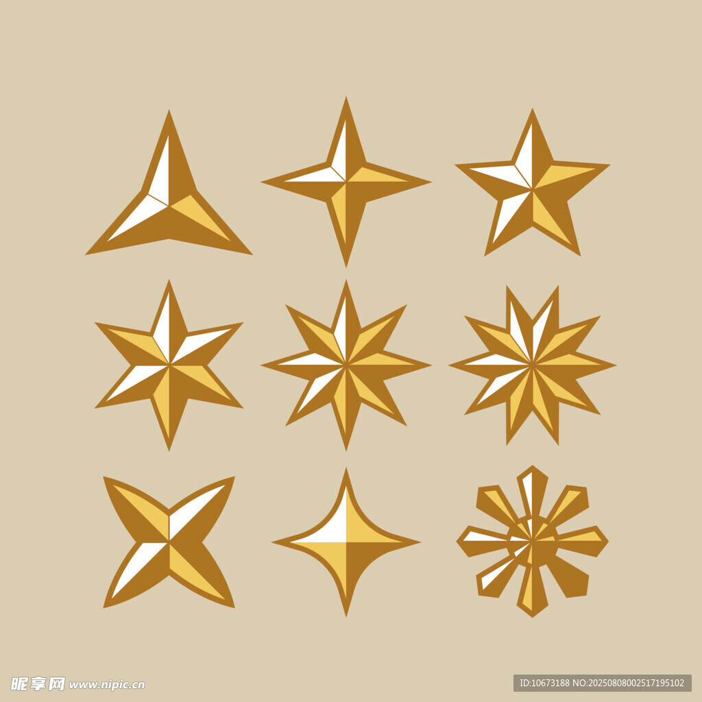 金色星形图案设计素材