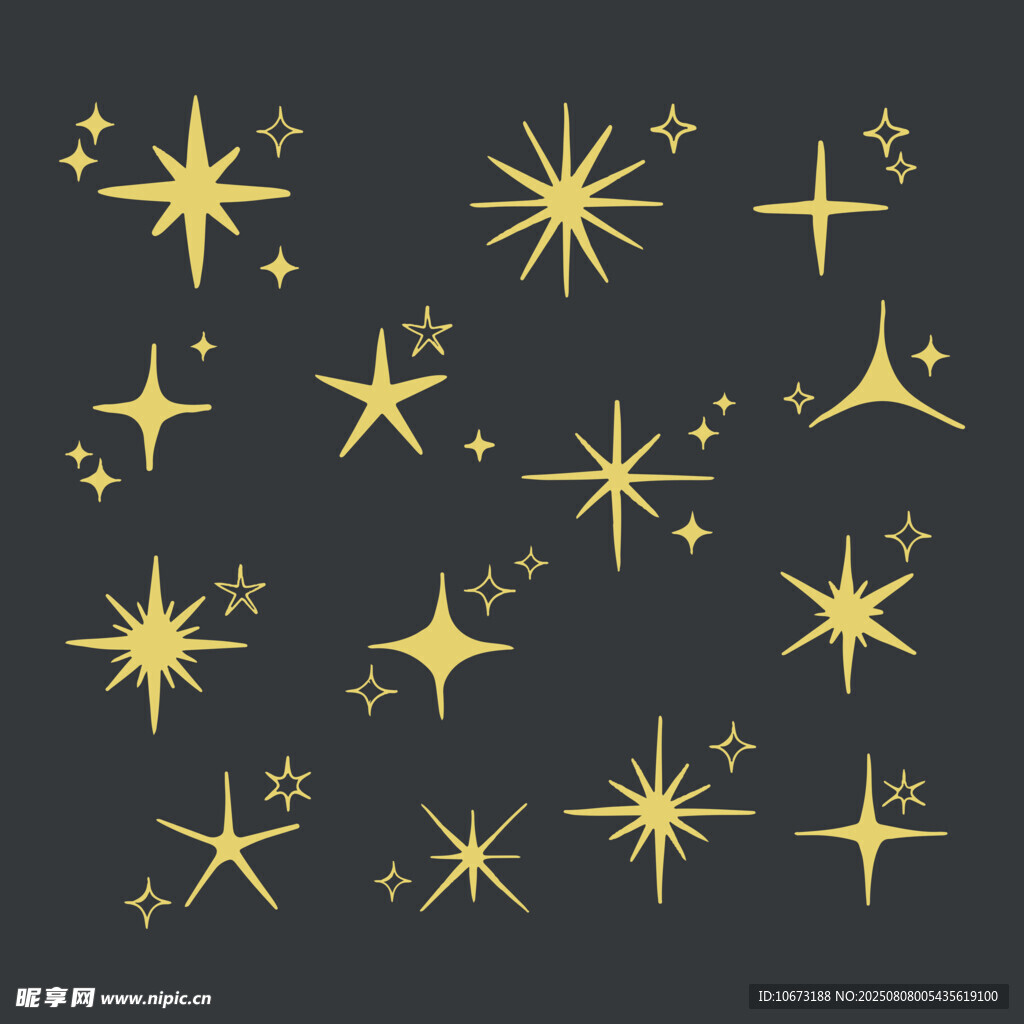金色闪耀星星图案集合