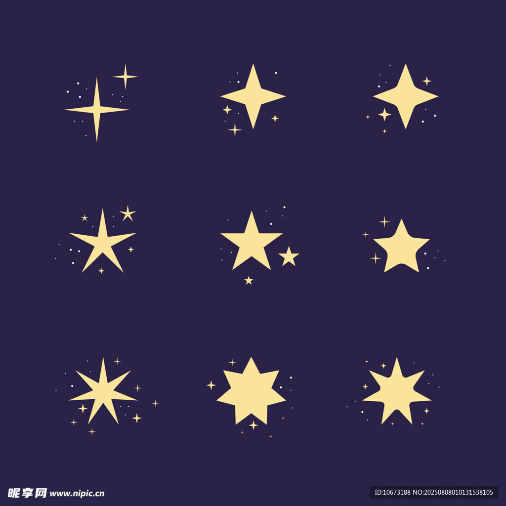 金色星星矢量装饰图案