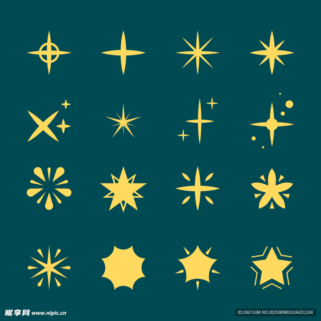 金色星形图案设计元素