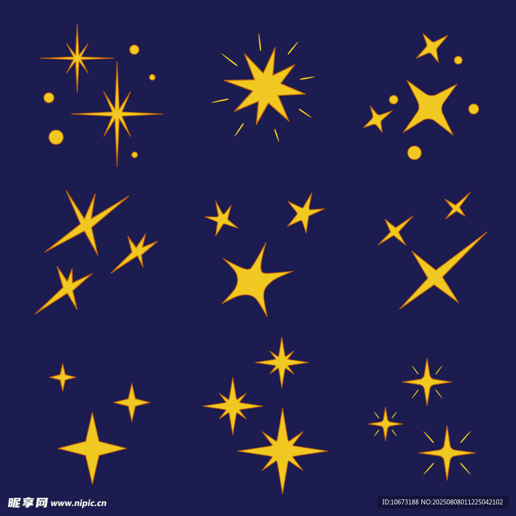 金色星星矢量图案素材