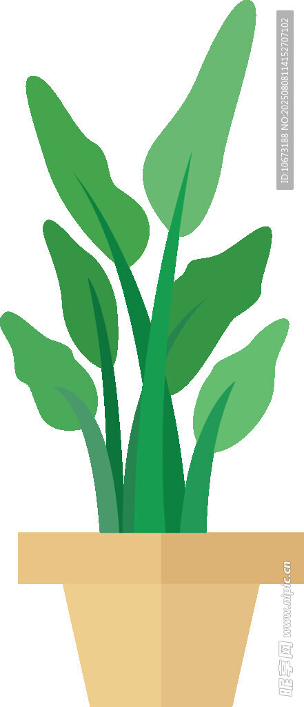 简约盆栽绿植插画