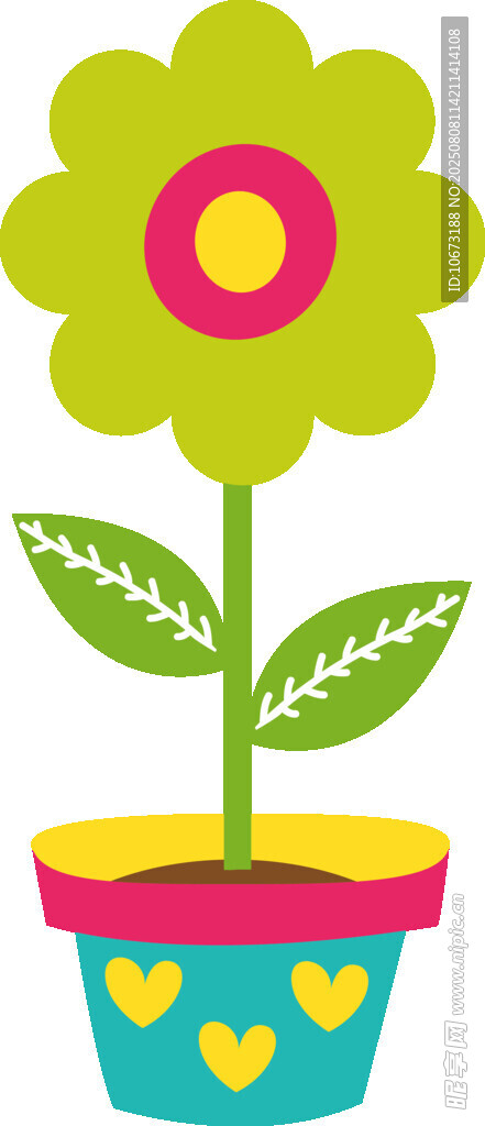 花盆中的可爱花朵