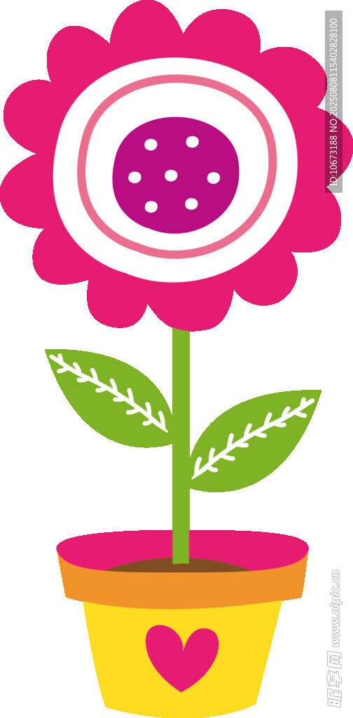 花盆中的可爱粉色花朵