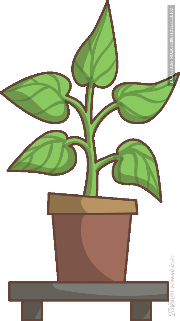 盆栽绿植置于木架上