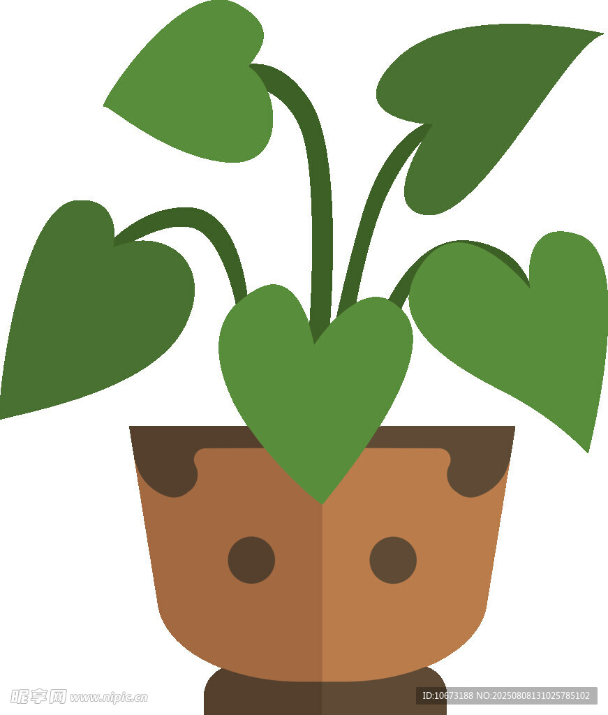 可爱盆栽绿植插画