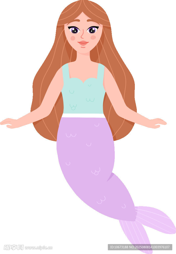 可爱美人鱼形象插画