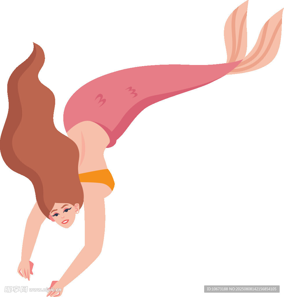 优雅美人鱼水中畅游