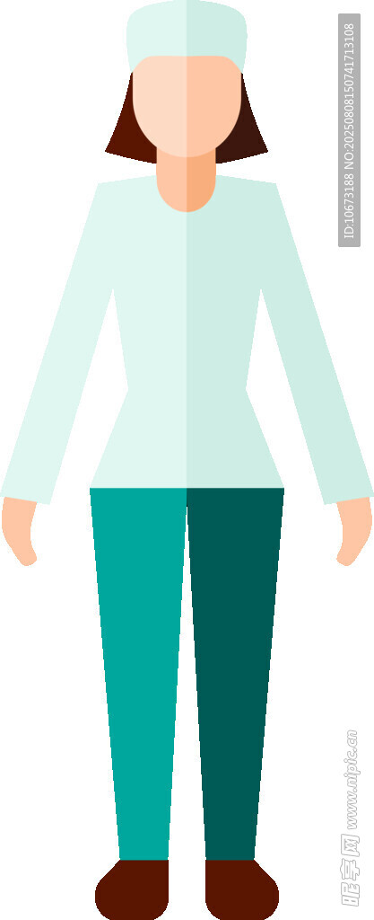 站立女性卡通形象
