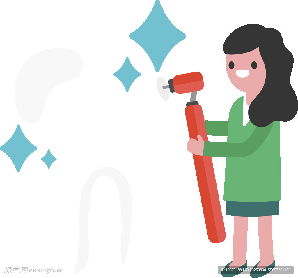 女子手持工具准备维修