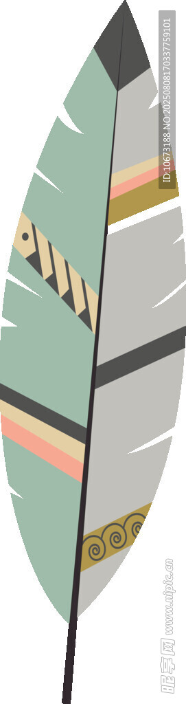 多彩羽毛插画图案