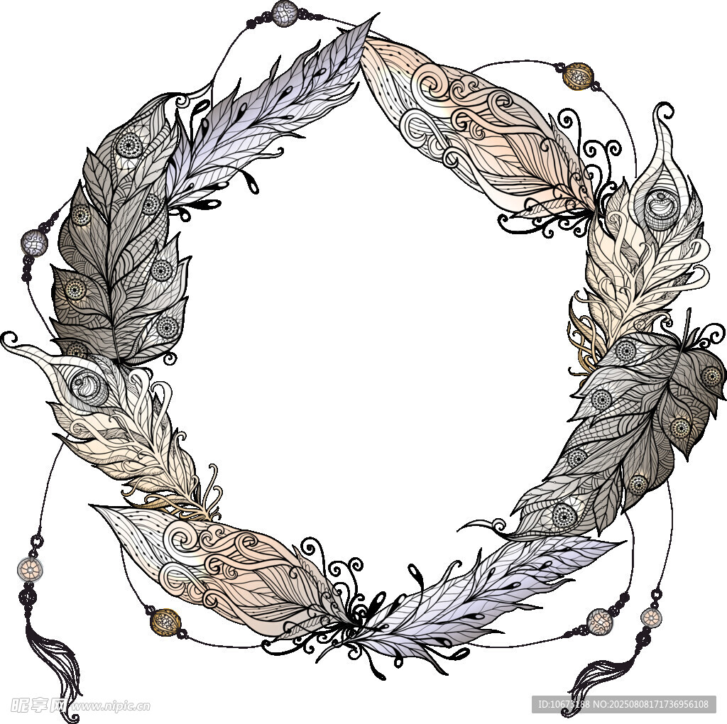 羽毛编织的梦幻花环