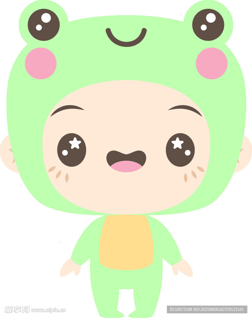 可爱青蛙装扮的萌趣小孩