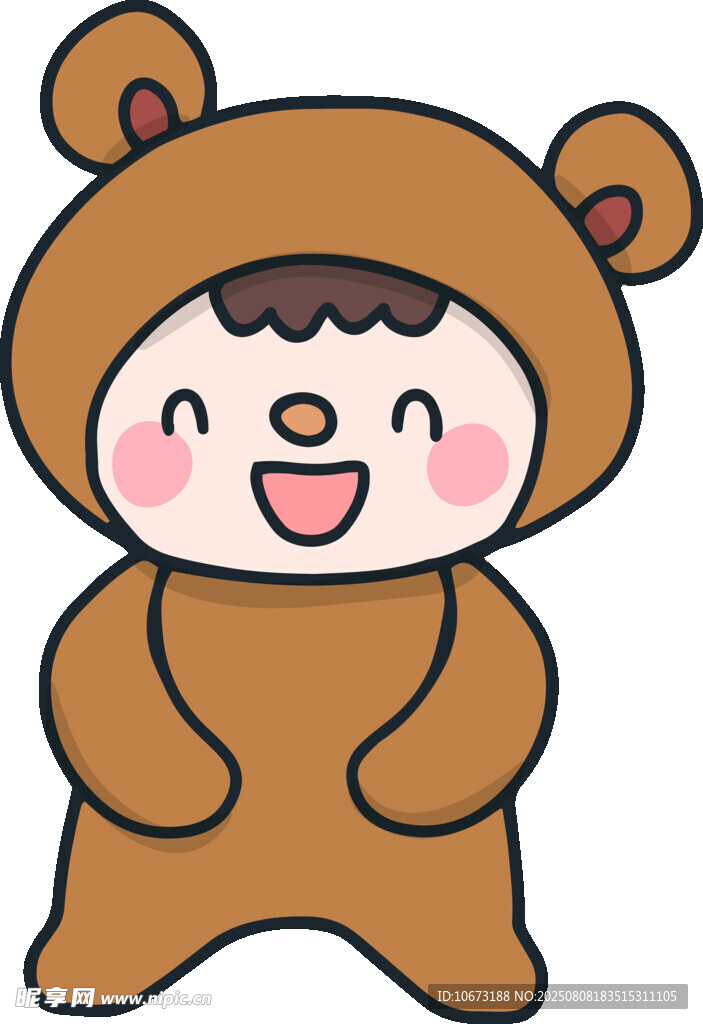 穿熊装的可爱小孩