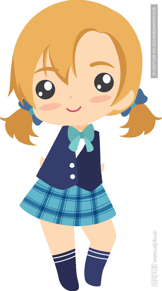 可爱双马尾校服女孩