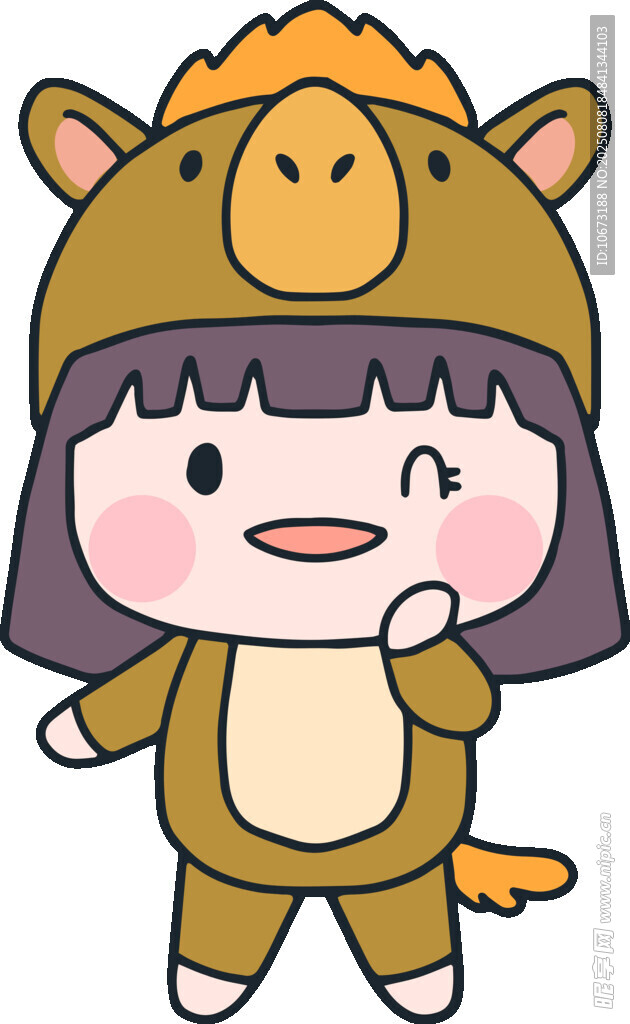 穿恐龙装的可爱小女孩