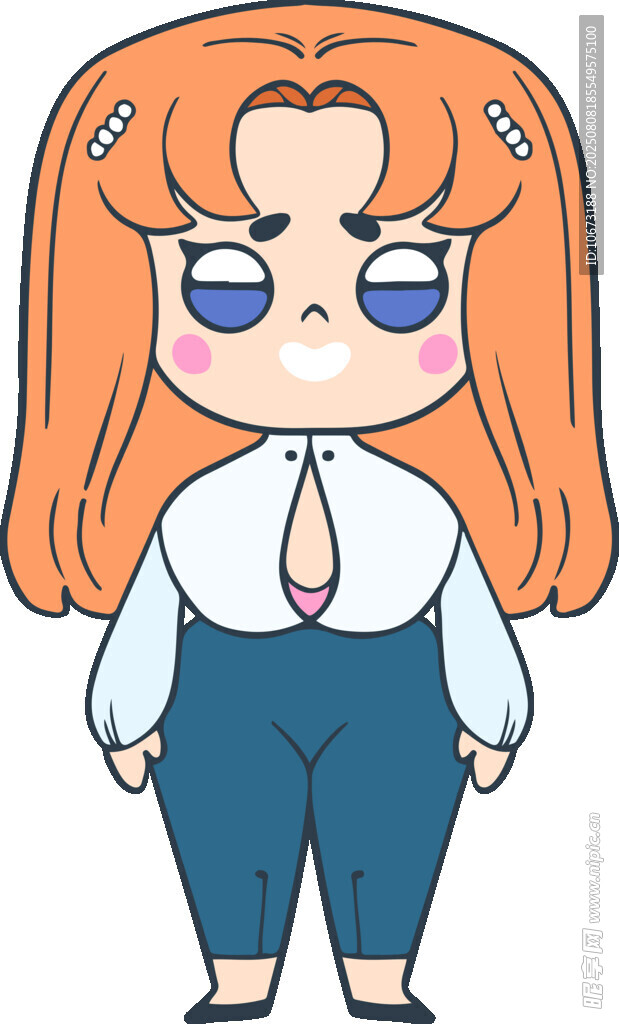 卡通红发女孩可爱装扮