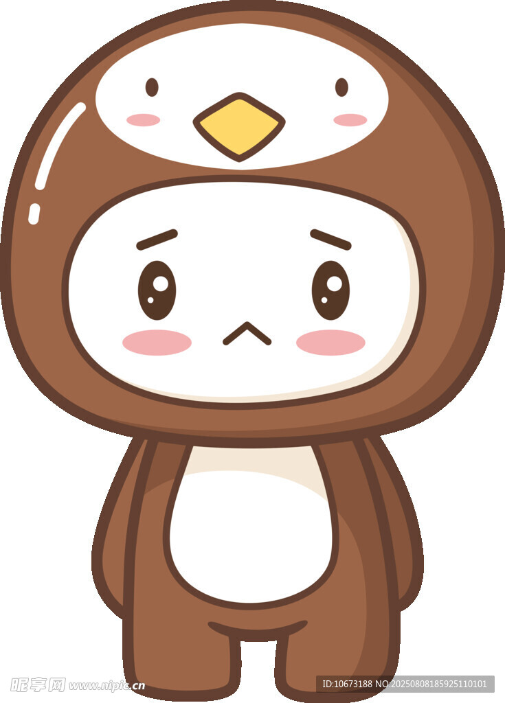 可爱企鹅装扮的卡通角色
