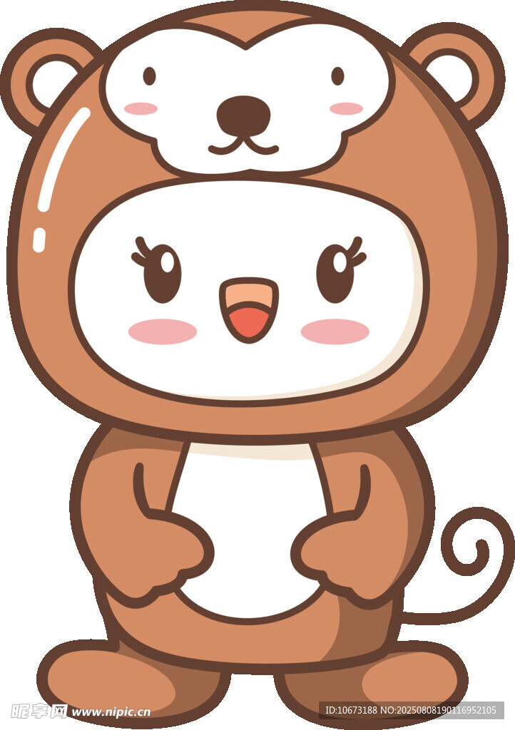 可爱小熊猴子卡通形象