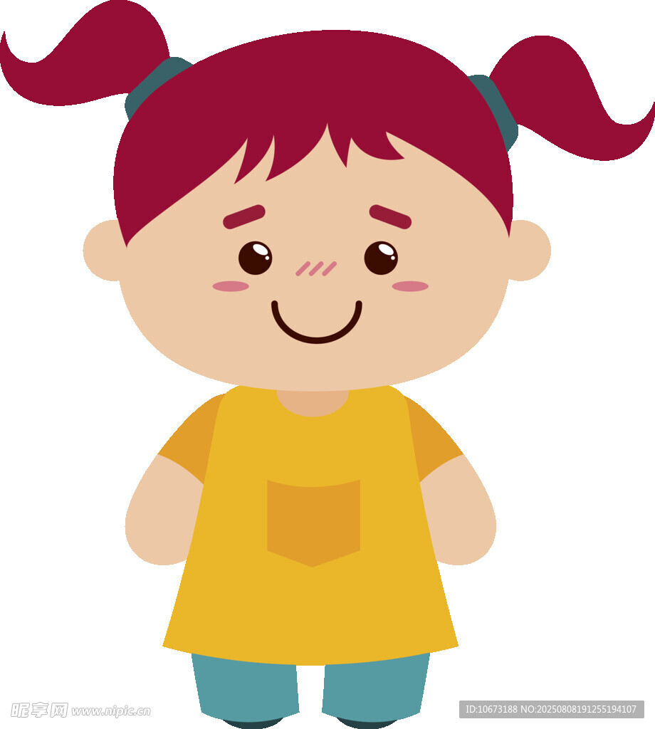 扎双马尾的可爱小女孩