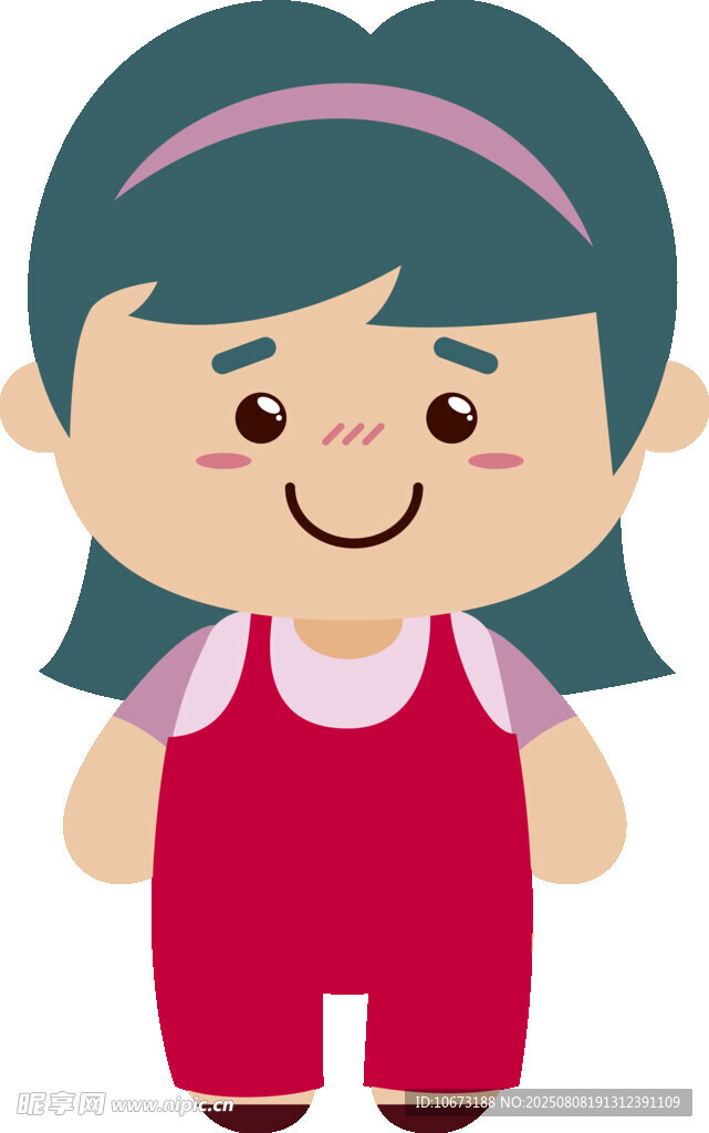 可爱红衣小女孩卡通形象