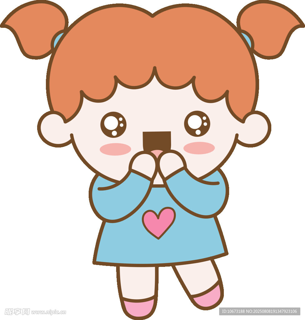 可爱扎双马尾小女孩