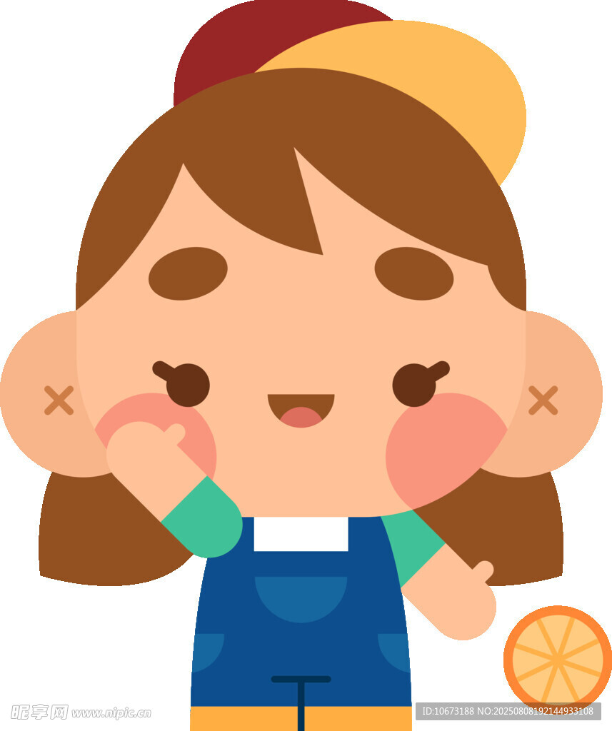 可爱女孩与橙子的欢乐时刻