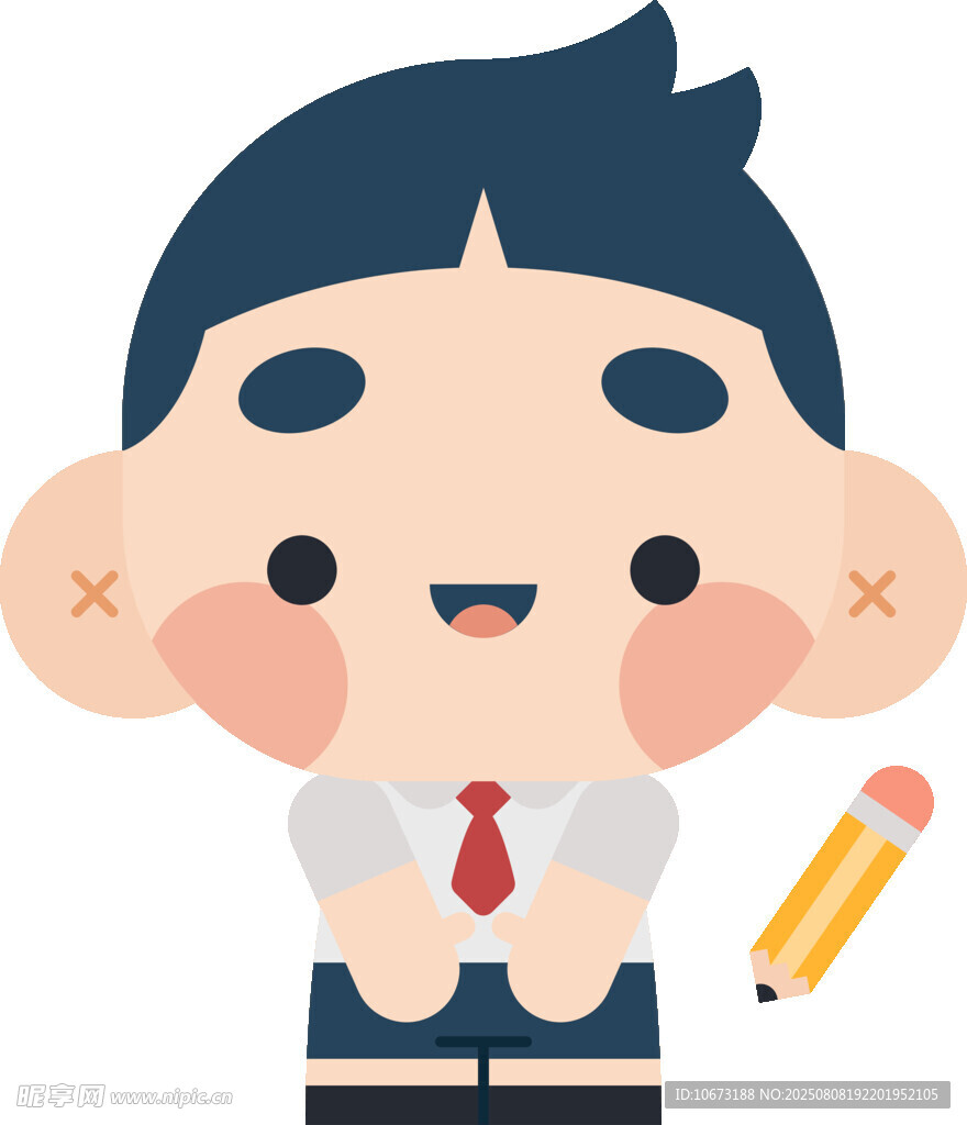 可爱男孩与铅笔