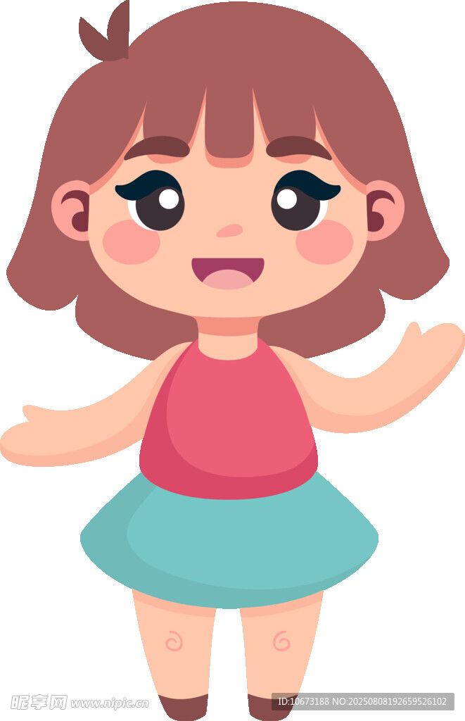 可爱小女孩张开双臂