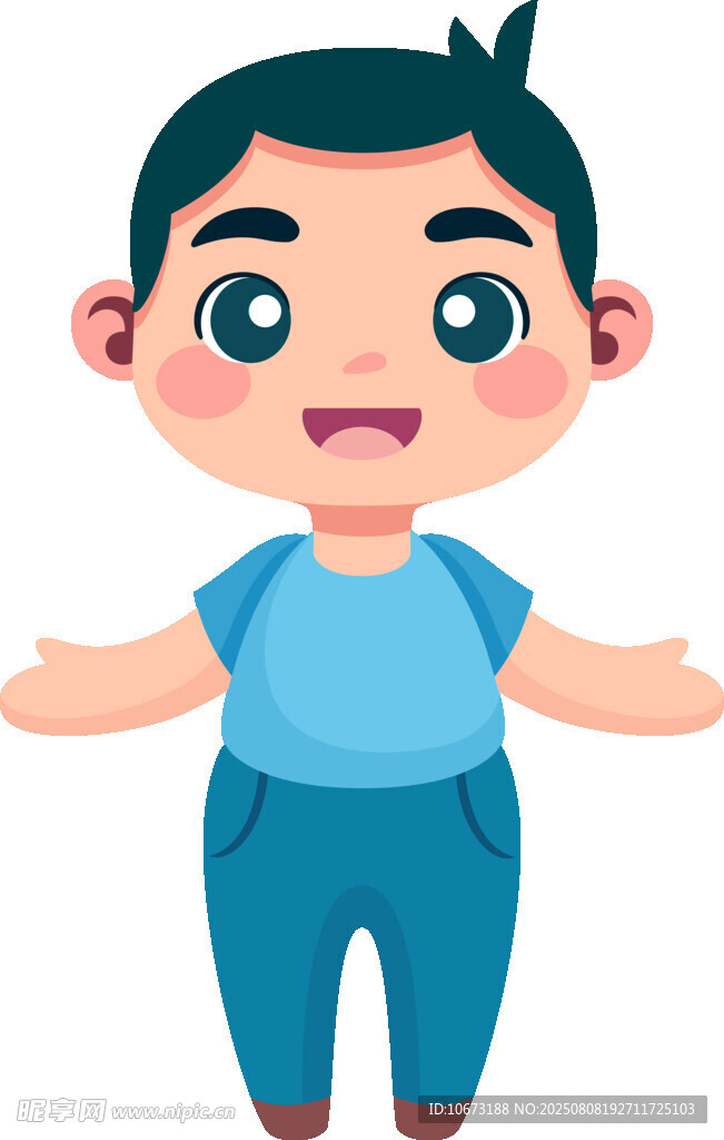 张开双臂的可爱小男孩