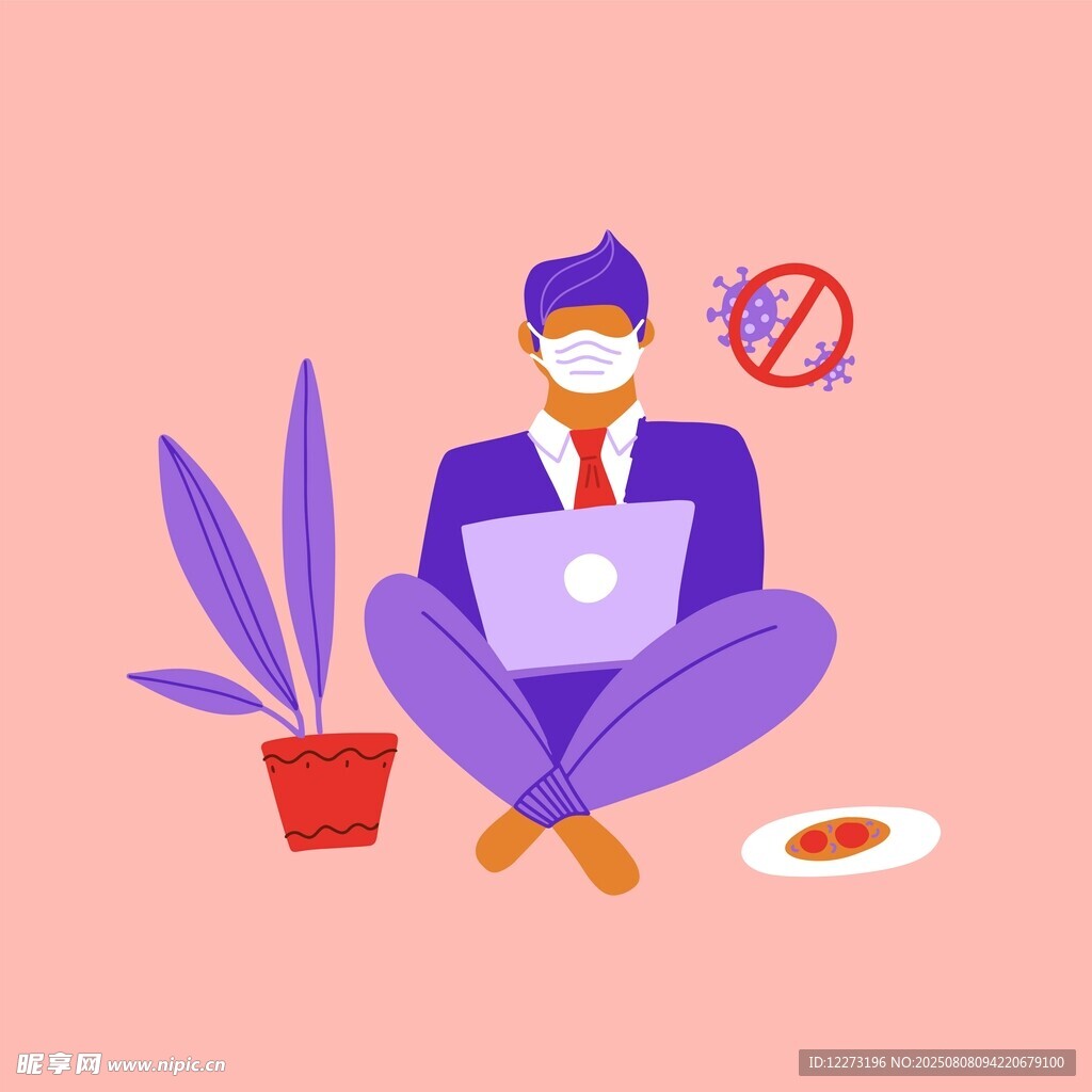 居家办公的商务人士