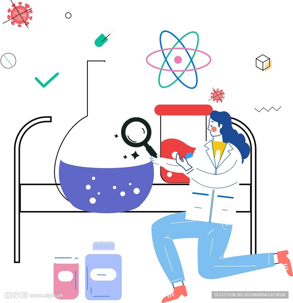 科学家实验室专注实验研究