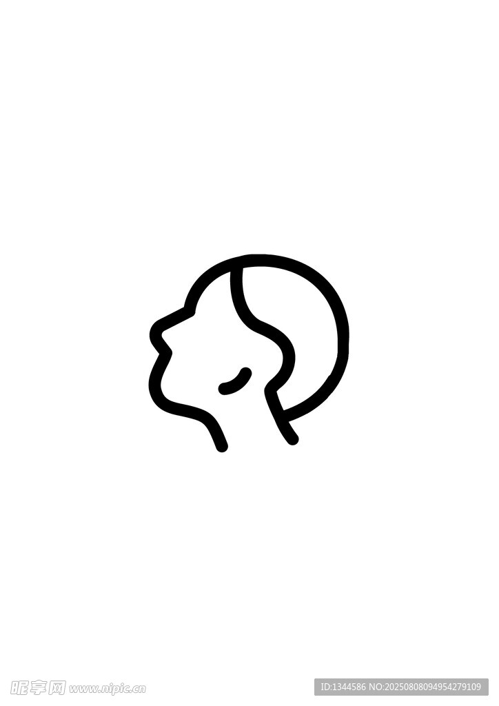 简约线条女性头像图标