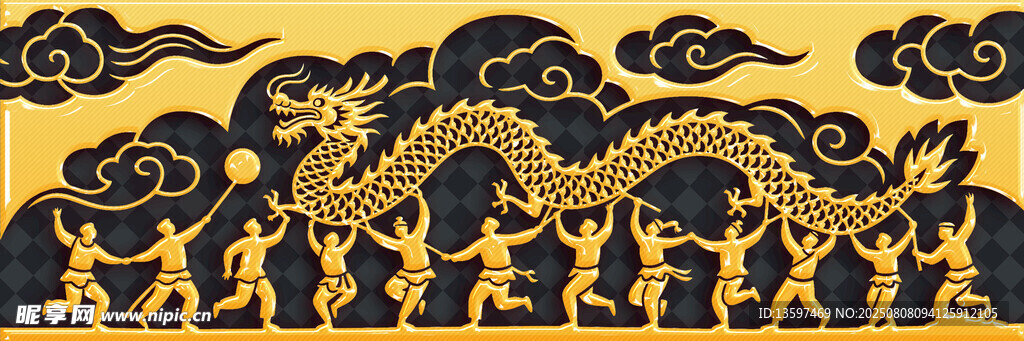 中式龙纹图案装饰元素