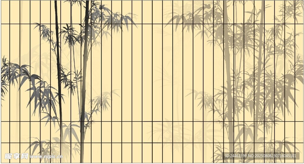 中式竹景图